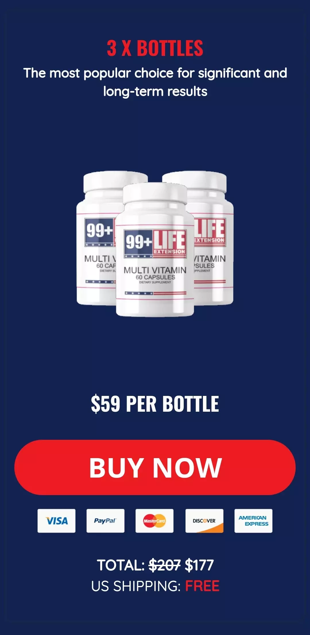 99+ Life Extension™ 3 bottles pricing